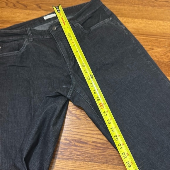 Eileen Fisher Organic Cotton Straight Leg Gray Black Jeans Size 12 - Picture 12 of 14